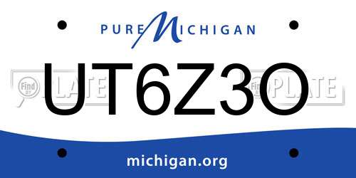 UT6Z3O Michigan License Plate