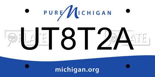 UT8T2A Michigan License Plate