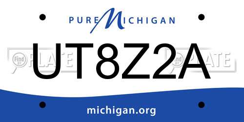 UT8Z2A Michigan License Plate