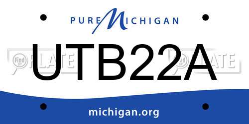 UTB22A Michigan License Plate