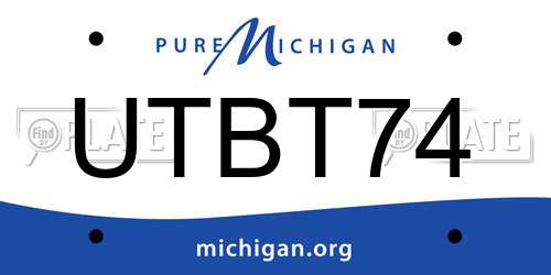 UTBT74 Michigan License Plate