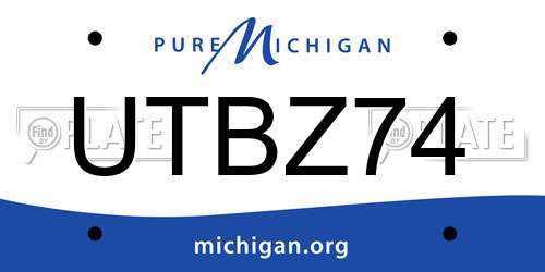 UTBZ74 Michigan License Plate