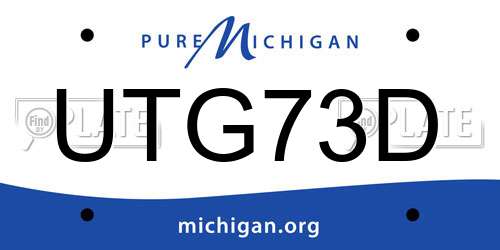 UTG73D Michigan License Plate