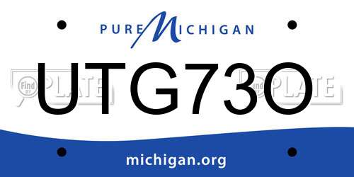 UTG73O Michigan License Plate