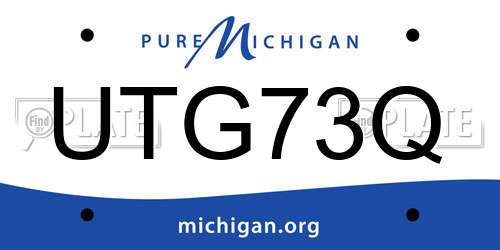 UTG73Q Michigan License Plate