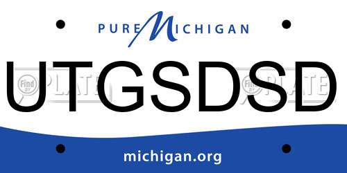 UTGSDSD Michigan License Plate