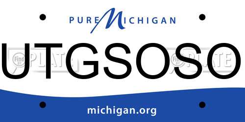 UTGSOSO Michigan License Plate