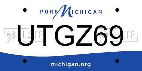 UTGZ69 Michigan License Plate