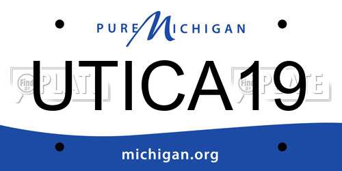 UTICA19 Michigan License Plate