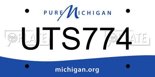 UTS774 Michigan License Plate
