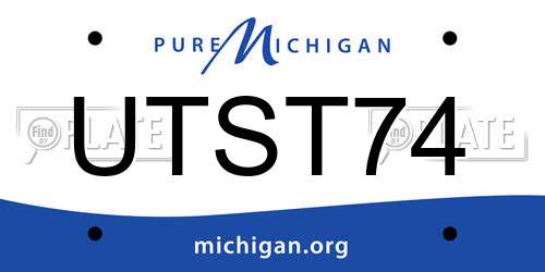UTST74 Michigan License Plate
