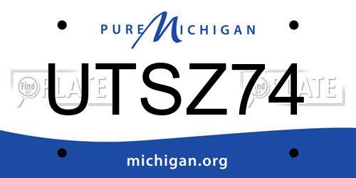 UTSZ74 Michigan License Plate
