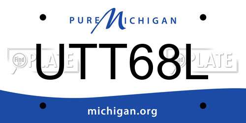 UTT68L Michigan License Plate