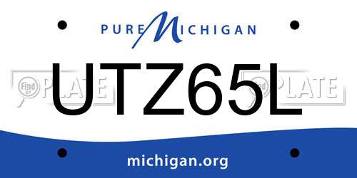 UTZ65L Michigan License Plate