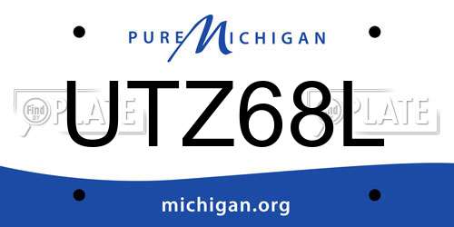 UTZ68L Michigan License Plate