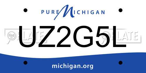 UZ2G5L Michigan License Plate