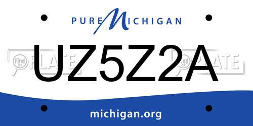 UZ5Z2A Michigan License Plate