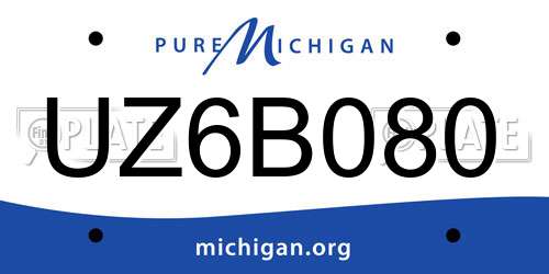 UZ6B080 Michigan License Plate
