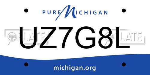 UZ7G8L Michigan License Plate