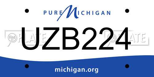 UZB224 Michigan License Plate