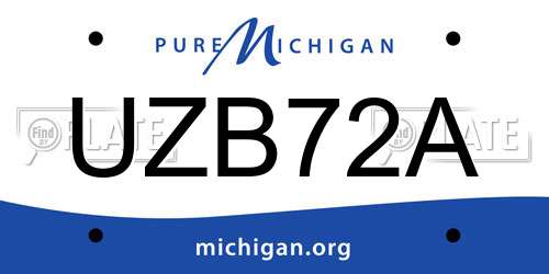 UZB72A Michigan License Plate