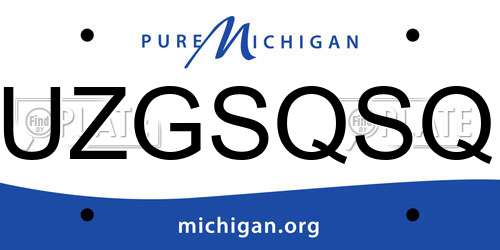 UZGSQSQ Michigan License Plate