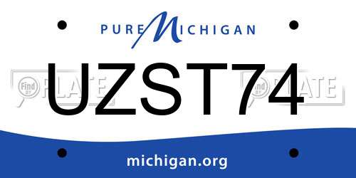 UZST74 Michigan License Plate
