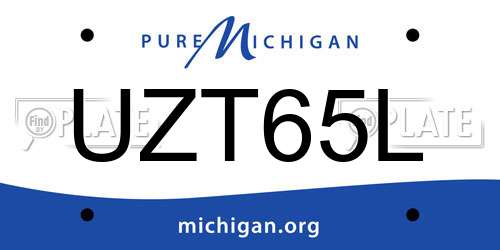 UZT65L Michigan License Plate