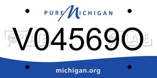 V04569O Michigan License Plate