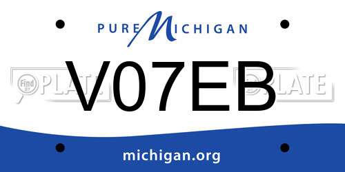 V07EB Michigan License Plate