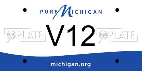 V12 Michigan License Plate