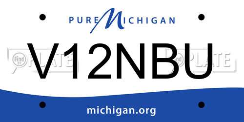 V12NBU Michigan License Plate