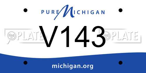 V143 Michigan License Plate