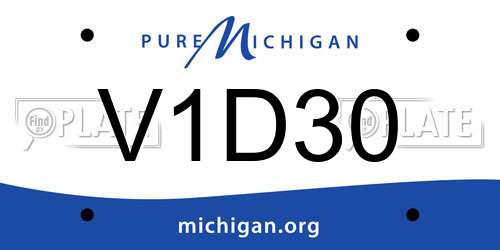 V1D30 Michigan License Plate