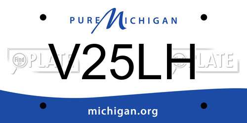 V25LH Michigan License Plate