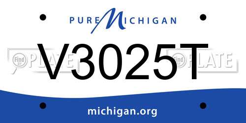 V3025T Michigan License Plate