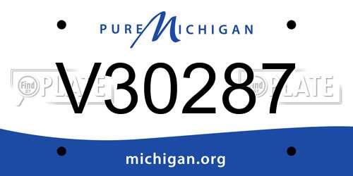 V30287 Michigan License Plate