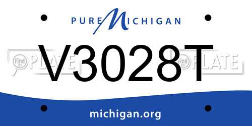 V3028T Michigan License Plate