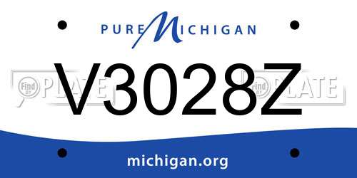 V3028Z Michigan License Plate