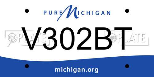 V302BT Michigan License Plate