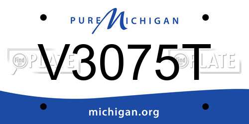 V3075T Michigan License Plate
