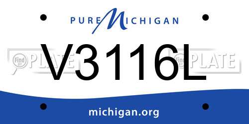 V3116L Michigan License Plate