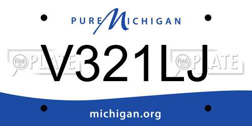V321LJ Michigan License Plate
