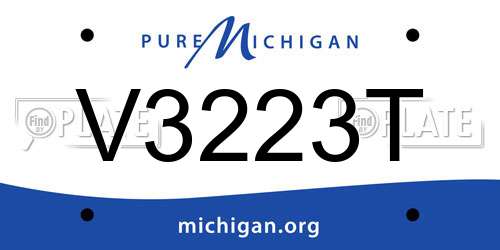 V3223T Michigan License Plate