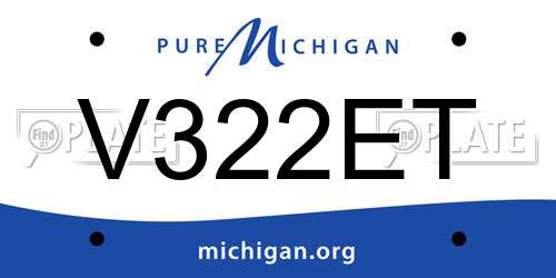 V322ET Michigan License Plate