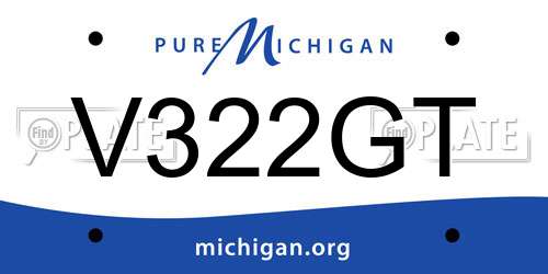 V322GT Michigan License Plate