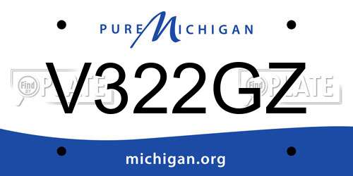V322GZ Michigan License Plate