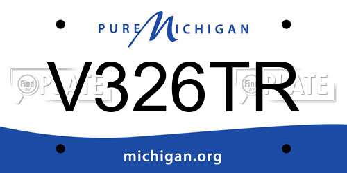 V326TR Michigan License Plate