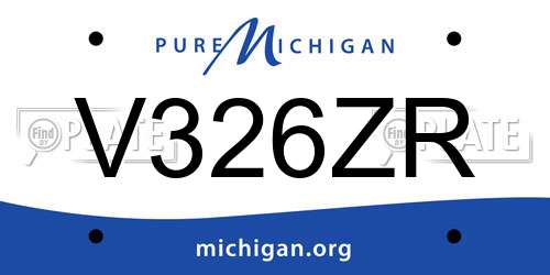 V326ZR Michigan License Plate
