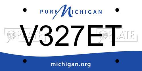 V327ET Michigan License Plate
